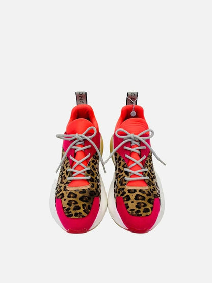 Pre-loved STELLA MCCARTNEY Pink Multicolor Leopard Print Sneakers - Reems Closet