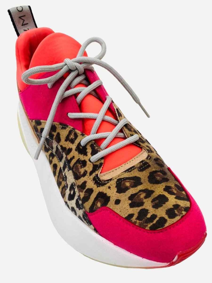 Pre-loved STELLA MCCARTNEY Pink Multicolor Leopard Print Sneakers - Reems Closet