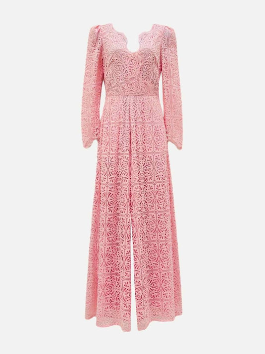 Pre-loved TEMPERLEY LONDON Pink Lace Jumpsuit - Reems Closet