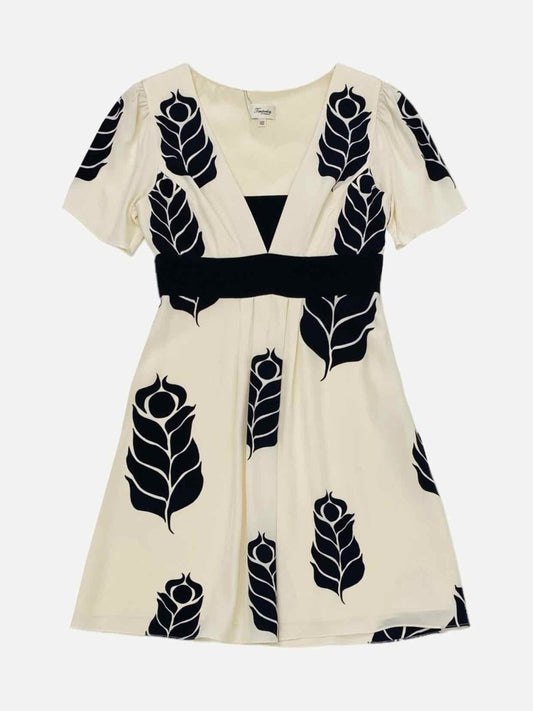 Pre-loved TEMPERLEY LONDON White & Black Printed Mini Dress - Reems Closet