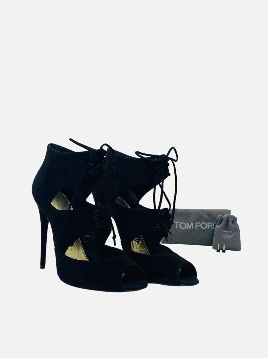 Pre-loved TOM FORD Black Cutout Heeled Sandals - Reems Closet