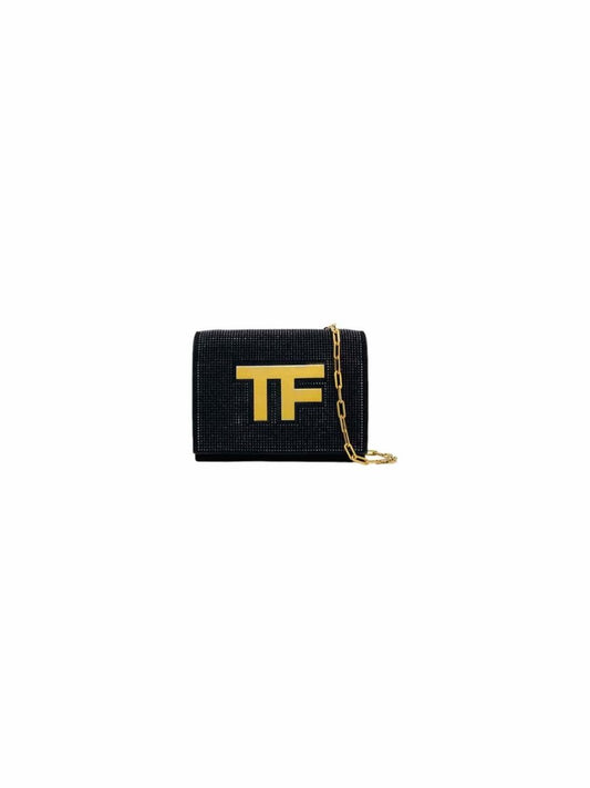 Pre-loved TOM FORD TF Flap Black Embellished Shoulder Bag from Reems Closet