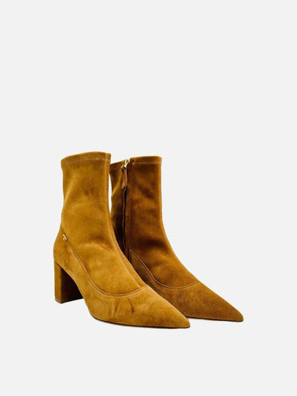 Pre-loved TORY BURCH Pointed Toe Tan Ankle Boots from Reems Closet