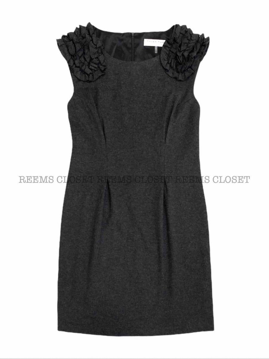 Pre-loved TRINA TURK Grey Ruched Knee Length Dress - Reems Closet