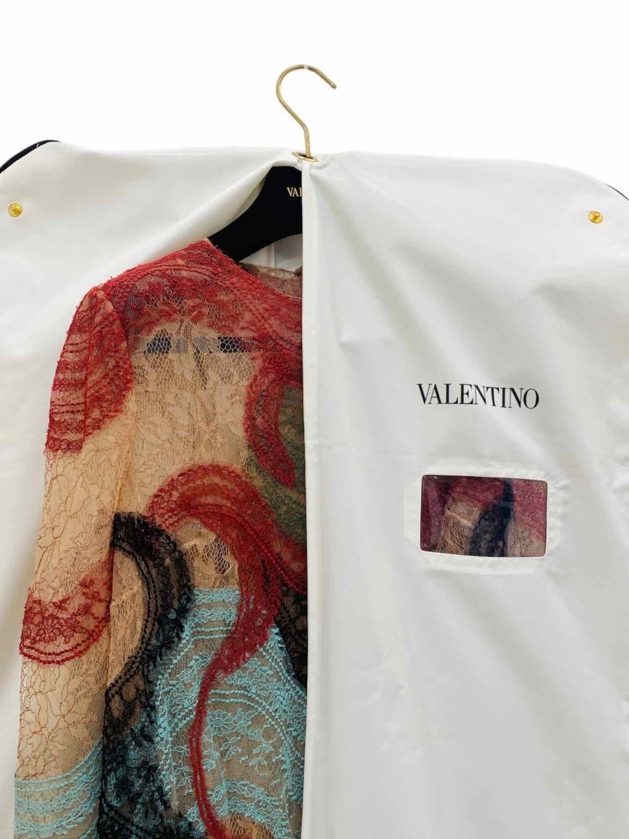Pre-loved VALENTINO Beige & Black Wave Print Evening Dress - Reems Closet
