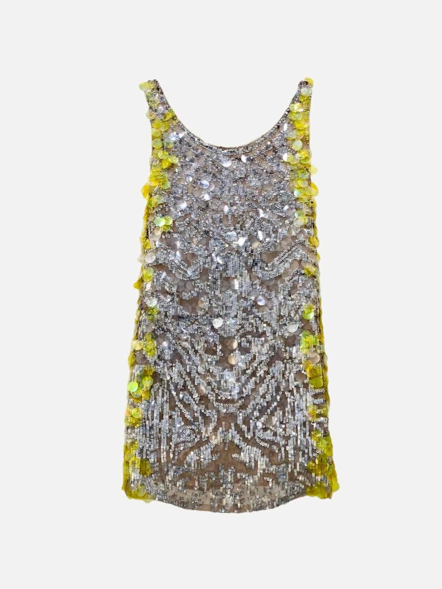 Pre-loved VALENTINO Cropped Metallic Silver & Gold 2 PC Top from Reems Closet
