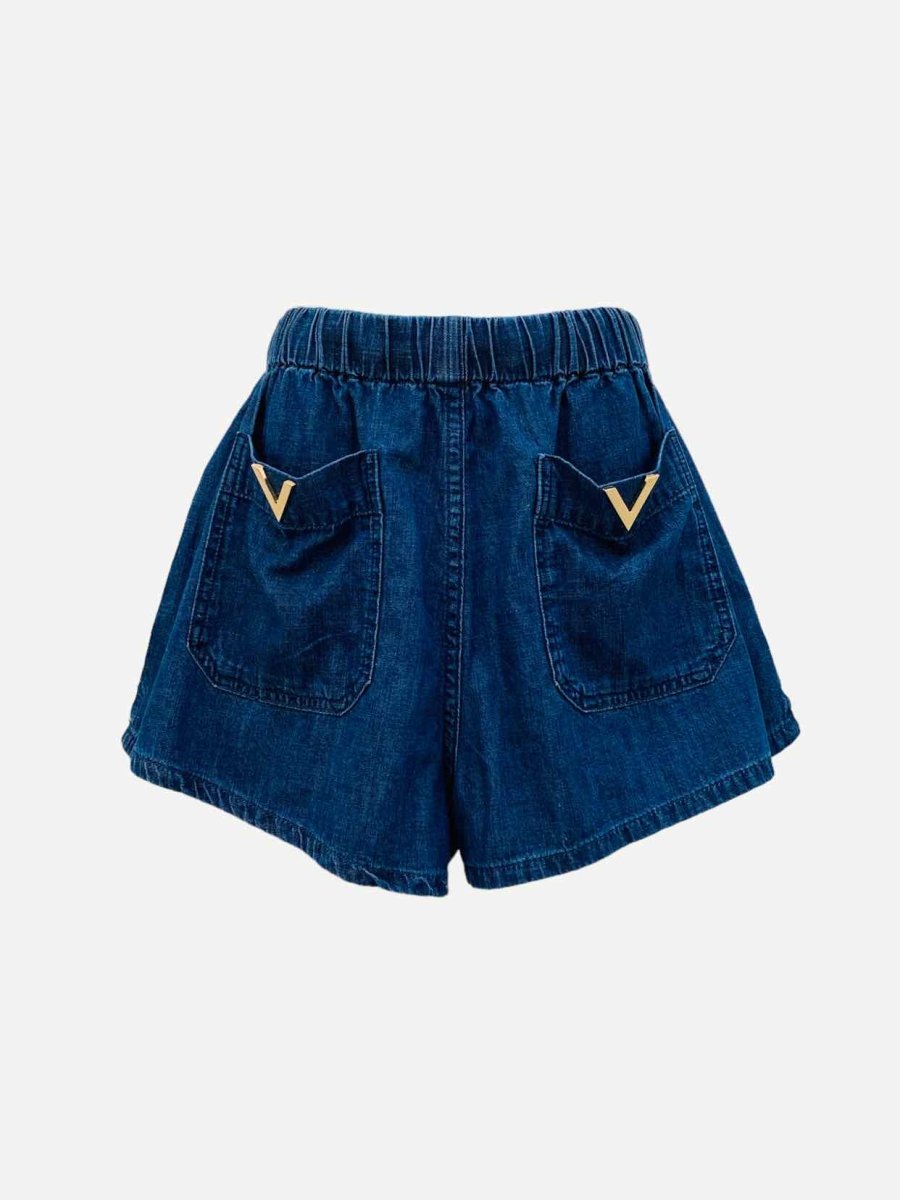 Pre-loved VALENTINO Denim Chambray Blue Drawstring Shorts from Reems Closet