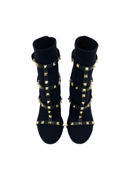 Pre-loved VALENTINO Socks Black Ankle Boots - Reems Closet