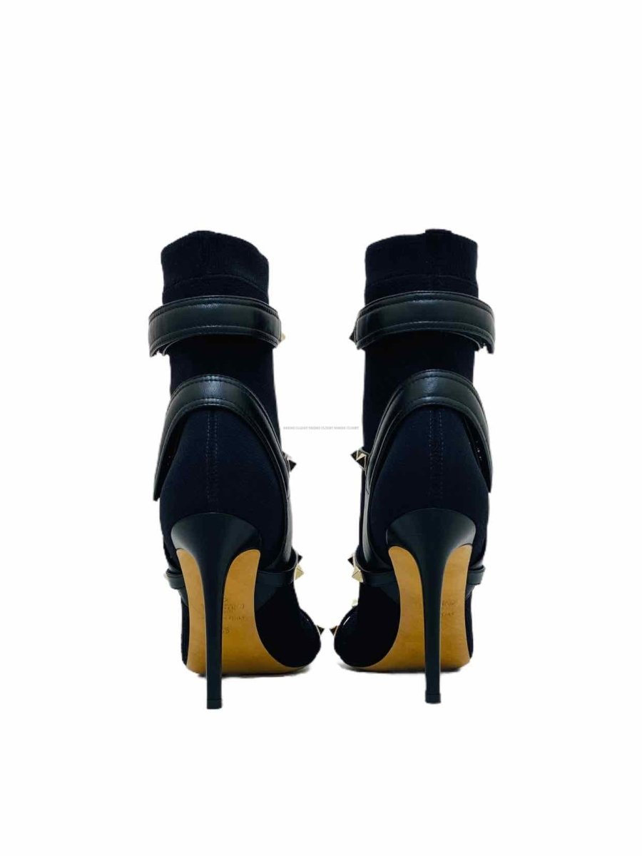 Pre-loved VALENTINO Socks Black Ankle Boots - Reems Closet