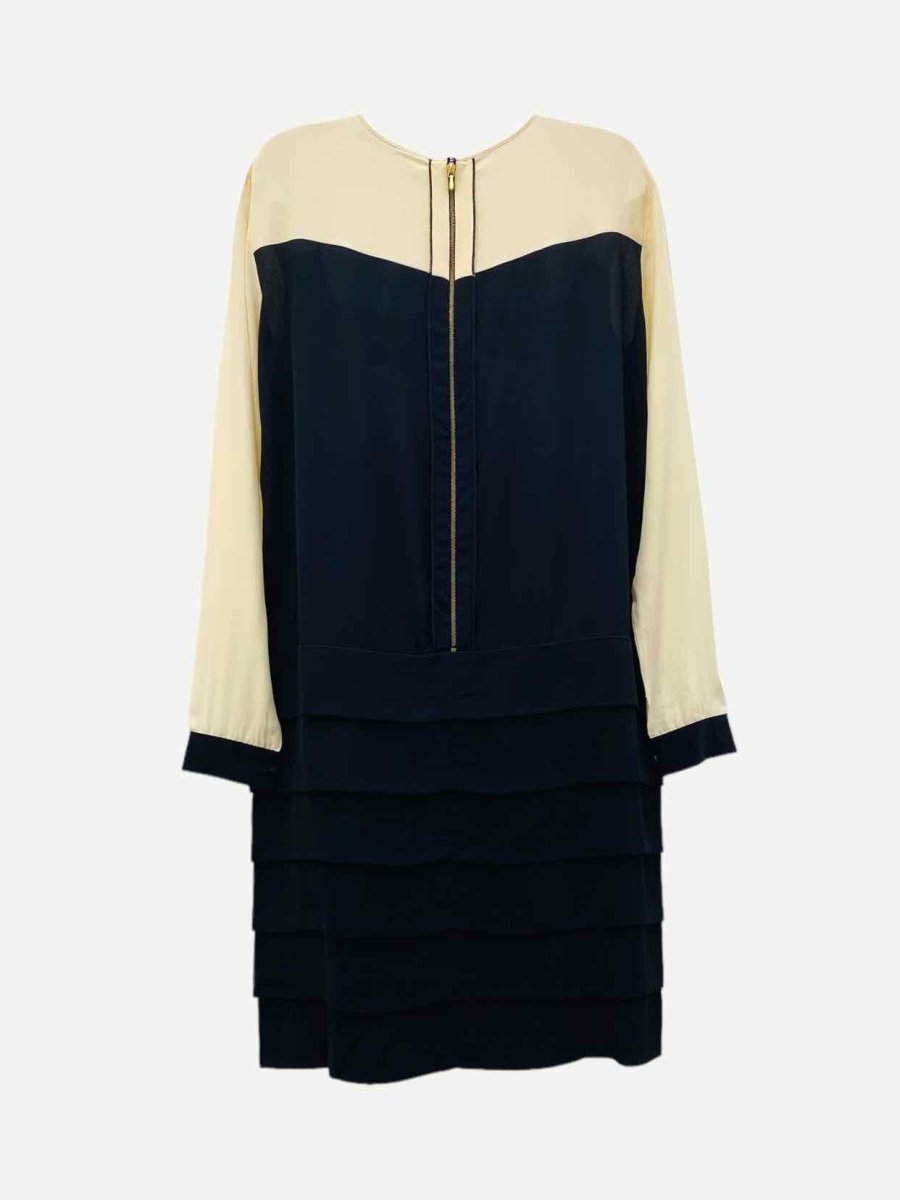 Pre-loved VICTORIA BECKHAM Black & Beige Knee Length Dress - Reems Closet