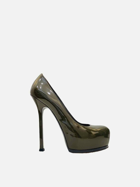 Pre-loved YVES SAINT LAURENT Tribute Two Grey Pumps - Reems Closet