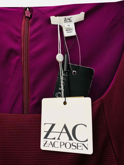 Pre-loved ZAC POSEN Long Burgundy Evening Dress - Reems Closet