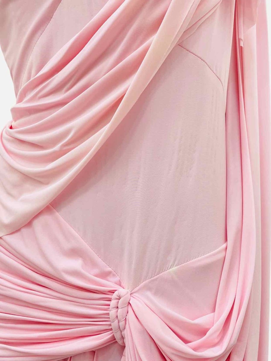 Pre-loved ZAC POSEN Ruched Baby Pink Long Dress from Reems Closet